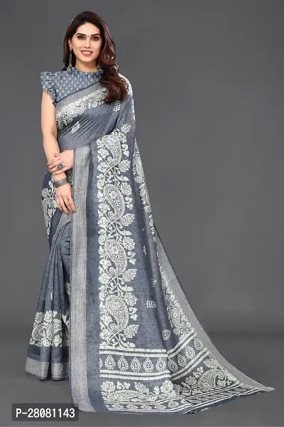 Women Georgette printed  Saree with Blouse Piece-thumb0