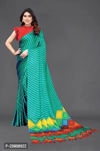 Women Chiffon Printed Saree With Blouse Piece