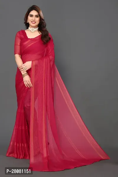 Women Chiffon Saree with  Blouse Piece-thumb0