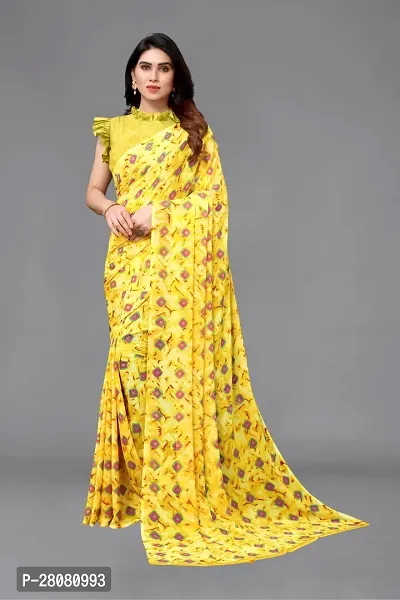 Women Georgette printed  Saree with Blouse Piece-thumb0