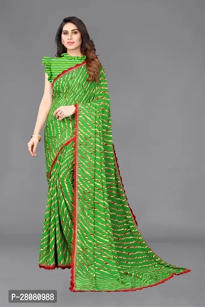 Women Chiffon Printed Saree With Blouse Piece-thumb0