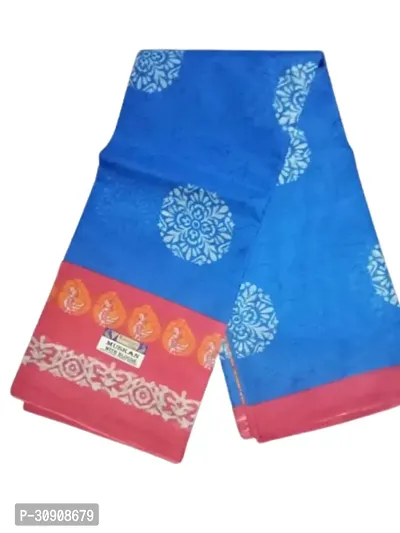 Elegant Cotton Printed Saree with Blouse Piece-thumb0