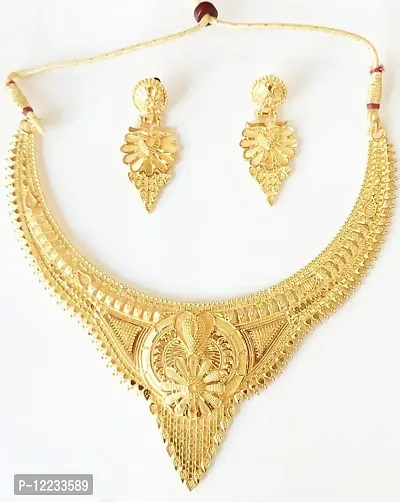 Super Fusion gold plated beautiful stylish Necklace Jewellery Set...-thumb0