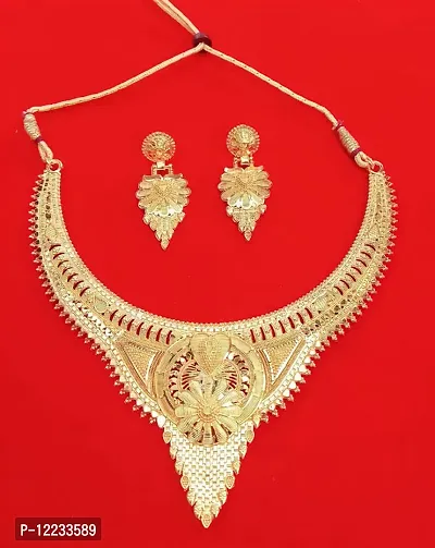 Super Fusion gold plated beautiful stylish Necklace Jewellery Set...-thumb4