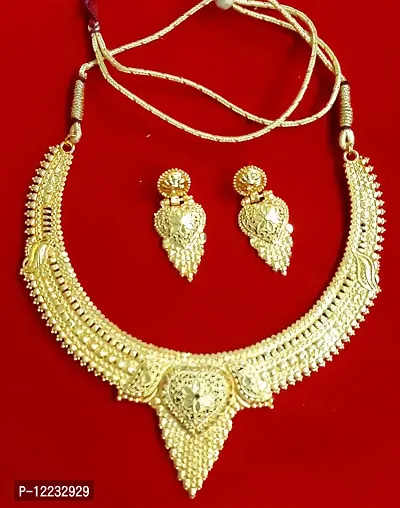 Lovely Fusion gold plated beautiful stylish Necklace Jewellery Set-thumb2