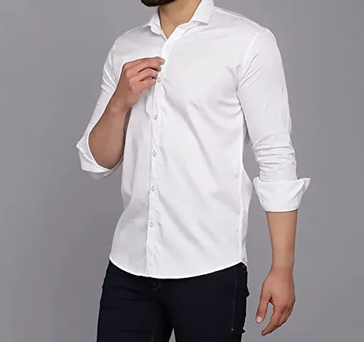 Gauri Laxmi Enterprise GLE? Men's Lycra Blend Casual Shirts (Summer Cool, Plain Shirts)