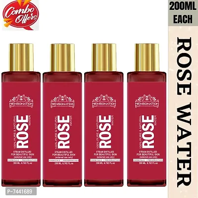 Pure And Natural Rose Water Spray For Face Skin  Hair Kannauj Gulab Jal 800 ML Pack Of 4