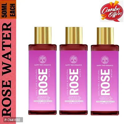 Pure And Natural Rose Water Spray For Face Skin  Hair Kannauj Gulab Jal 150 ML Pack Of 3-thumb0
