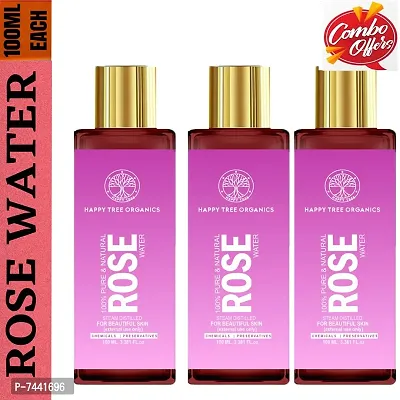 Pure And Natural Rose Water Spray For Face Skin  Hair Kannauj Gulab Jal 300 ML Pack Of 3-thumb0