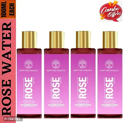 Pure And Natural Rose Water Spray For Face Skin  Hair Kannauj Gulab Jal 400 ML Pack Of 4