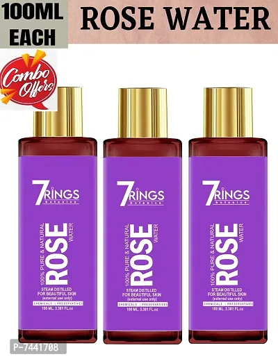 Pure And Natural Rose Water Spray For Face Skin  Hair Kannauj Gulab Jal 300 ML Pack Of 3
