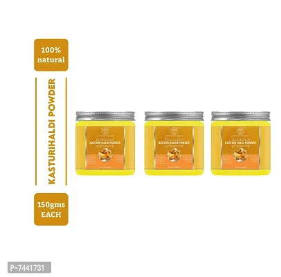 Organic Kasturi Haldi Powder For The Skin Treatment From Dark Spots Whitening Lightening And Brightening 600 Gm Pack Of 4