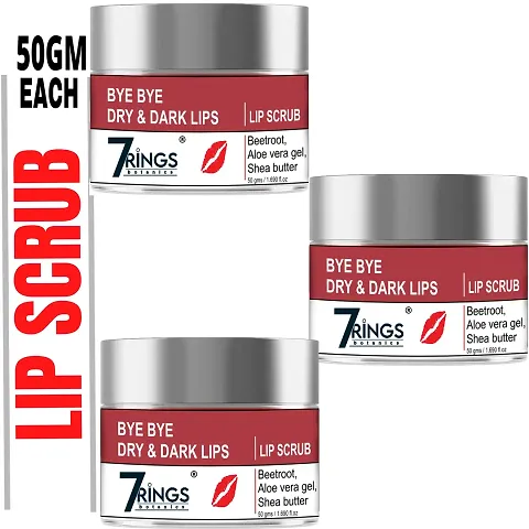 7RINGS Lip Scrub Balm For Lightening and Brightening Dark Lips Scrub (Pack Of 3)