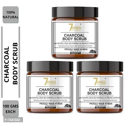 Organic Scrub For Face Activated Charcoal Scrub For Extra Care For Skin Brightening And Whitening  Pack Of 3