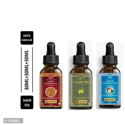 Happytree Organics Olive Oil+  Sweet Almond Oil + Virgin Coconut Oil-thumb0