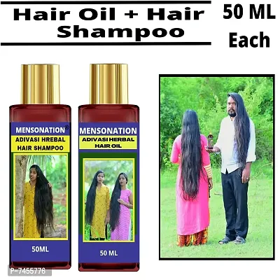 Mensonation Adivasi Neelambhari Medicine Hair Oil 50 ml and Shampoo for Hairfall Control and Hair Growth 50 ml