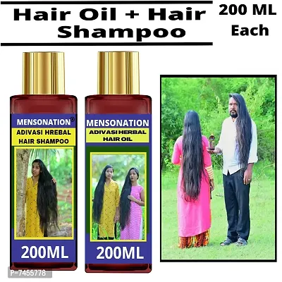 Mensonation Adivasi Neelambhari Medicine Hair Oil 200 ml and Shampoo for Hairfall Control and Hair Growth 200 ml