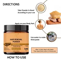 Happytree Organics Hair Removal Powder For Removing Hairs And D-Tanning For Legs, Forearms, Chest, Back Sandalwood Flavour Back- Pack Of 2, 100 Grams Each-thumb2