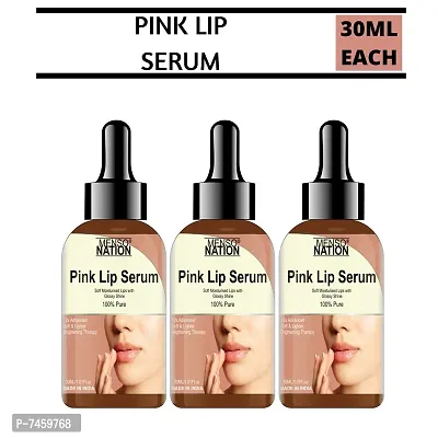 Mensonation Pink Lip Serum For Smoothening Of Lips, Glossy, Shiny And Softness Of Lips With Fruity Flavour For Moisturizing And Nourishing Effect For Men And Women -Pack Of 3, 30 Ml Each