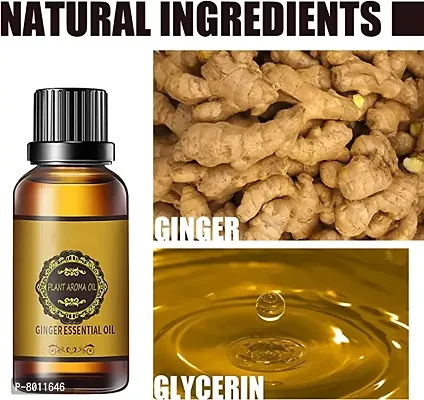 Herbal Ginger Massage Oil, Tummy Ginger Oil, For Belly Drainage Ginger Oil For Belly / Fat Reduction For Weight Loss- Pack Of 2, 30 ml each-thumb3