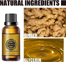 Herbal Ginger Massage Oil, Tummy Ginger Oil, For Belly Drainage Ginger Oil For Belly / Fat Reduction For Weight Loss- 30 ml-thumb2
