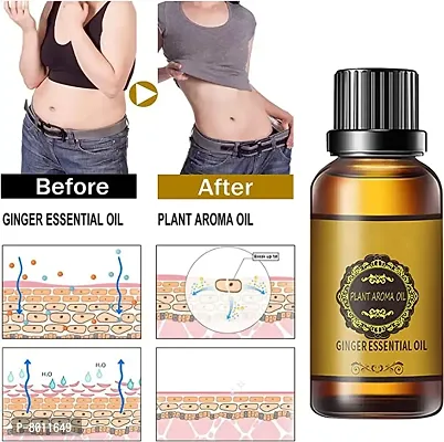 Herbal Ginger Massage Oil, Tummy Ginger Oil, For Belly Drainage Ginger Oil For Belly / Fat Reduction For Weight Loss- 30 ml-thumb2