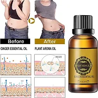 Herbal Ginger Massage Oil, Tummy Ginger Oil, For Belly Drainage Ginger Oil For Belly / Fat Reduction For Weight Loss- Pack Of 2, 30 ml each-thumb1