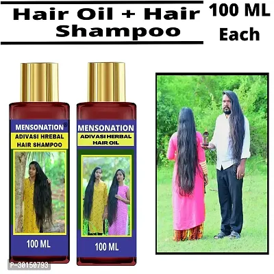 Mensonation Adivasi Neelambhari Medicine Hair Oil 100 ml and Shampoo for Hairfall Control and Hair Growth 100 ml-thumb0