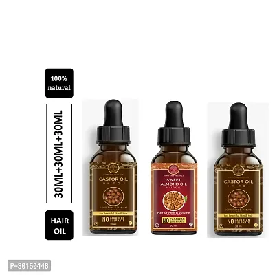 Happytree Organics Sweet Almond Oil+  Castor Oil + Blackseed Oil-thumb0