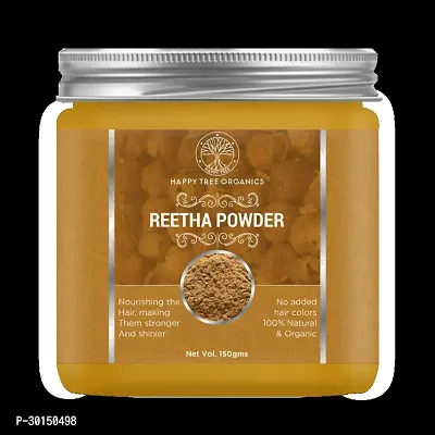 Happytree Organics 100% Natural and Organic Reetha Powder for the Skin Treatment and Scalp Treatment 150 gms-thumb0