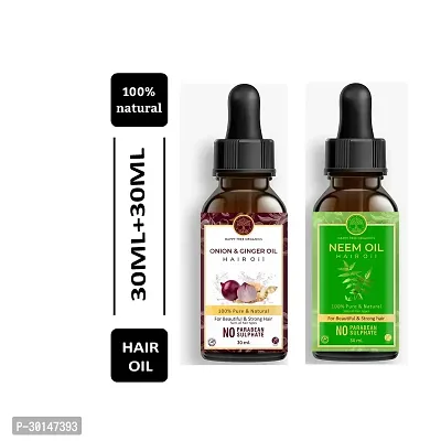 Happytree Organics Onion and Ginger Oil and Neem Oil 30 ml each-thumb0