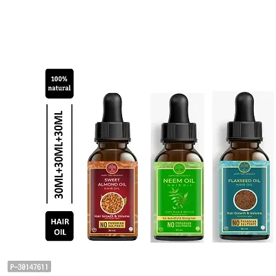 Happytree Organics Neem Oil+  Sweet Almond Oil Oil + Flaxseed Oil-thumb0