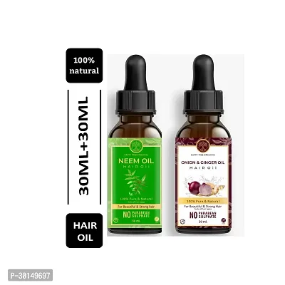 Happytree Organics Neem Oil and Onion and Ginger Oil 30 ml each-thumb0