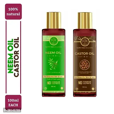 Happytree Organics Neem Oil and Castor Oil (100 ml each)-thumb0