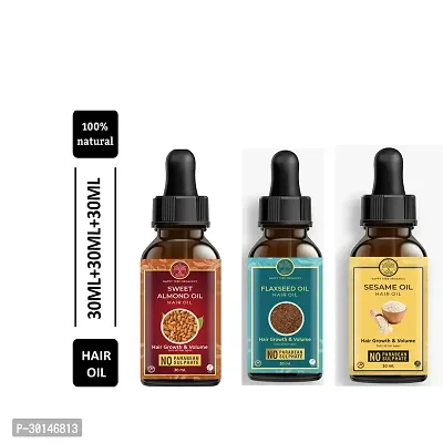 Happytree Organics Flaxseed Oil+  Sweet Almond Oil Oil + Sesame Oil-thumb0