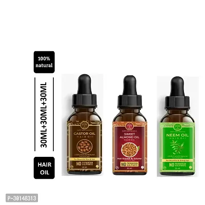 Happytree Organics Sweet Almond Oil+  Castor Oil + Flaxseed Oil