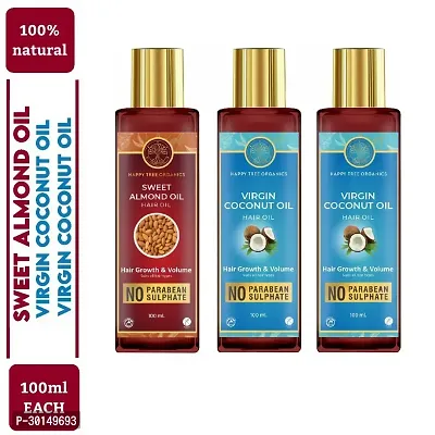 Happytree Organics Sweet Almond Oil + Virgin Coconut Oil + Virgin Coconut Oil-thumb0