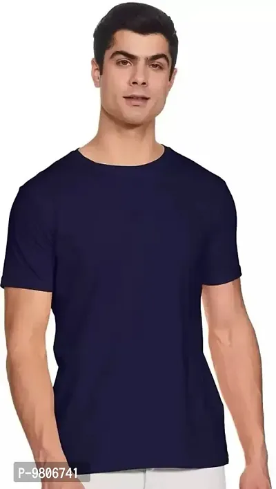 Classy Cotton Solid Tshirt For Men-thumb0