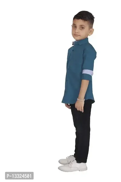 CLOTH BUCKET Clothbucket Kid's Roundneck Fullsleeve Regular Fit Shirts (Green) Size:-(Upto 10 Years)-thumb4