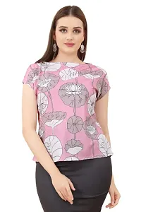 CLOTH BUCKET Women's Lycra Printed Casual Wear T-Shirt-thumb1