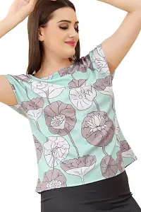 CLOTH BUCKET Women's Lycra Printed Casual Wear T-Shirt-thumb3