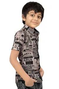 CLOTH BUCKET Boy's Printed Lycra Fabric Shirt Metallic-thumb2