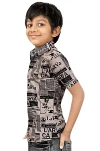 CLOTH BUCKET Boy's Printed Lycra Fabric Shirt Metallic-thumb3