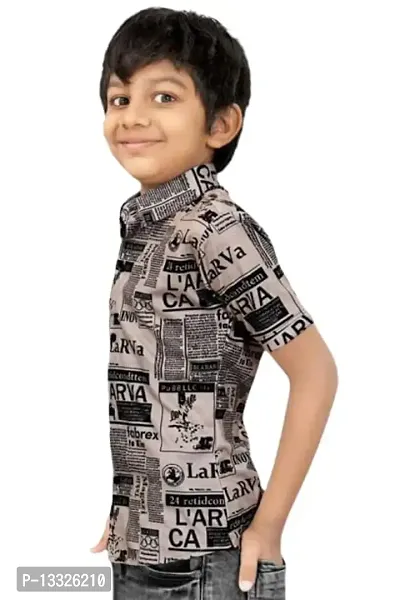 CLOTH BUCKET Boy's Printed Lycra Fabric Shirt Metallic-thumb4