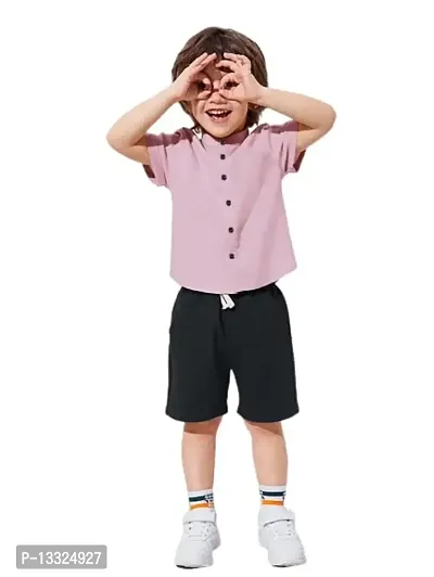 CLOTH BUCKET Trending Plain Cotton Kids Shirt for Boys-thumb3