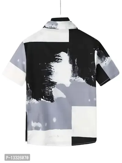 CLOTH BUCKET Boy's Printed Lycra Fabric Shirt Grey-thumb2