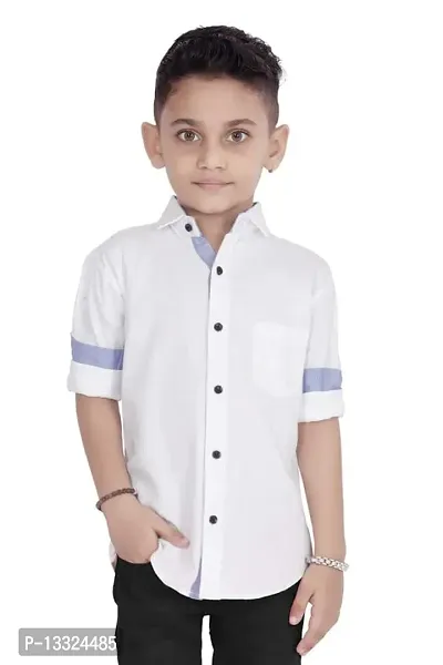 CLOTH BUCKET Clothbucket Kid's Roundneck Fullsleeve Regular Fit Shirts (White) Size:-(Upto 3 Years)