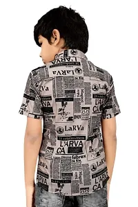 CLOTH BUCKET Boy's Printed Lycra Fabric Shirt Metallic-thumb1
