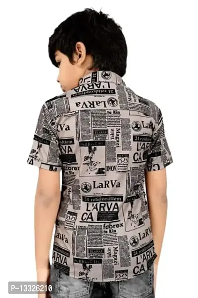 CLOTH BUCKET Boy's Printed Lycra Fabric Shirt Metallic-thumb2