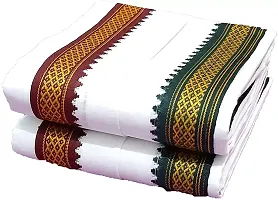 IGNOTO (Pack of 3) Handloom White Cotton Gamcha/Bath Towel/Kerala Thorthu/ Angocha || Light Weight, Fast Absorbing, Quick Drying-thumb2